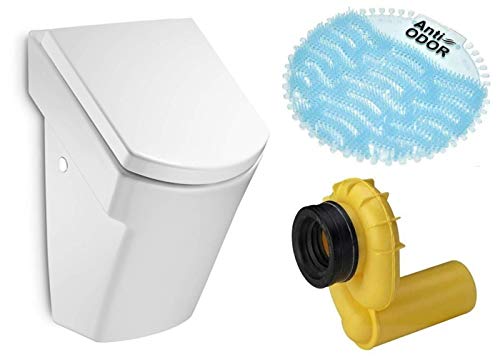 VBChome Urinal Hall mit Absenkautomatik-Deckel Zulauf von hinten Ablauf waagerecht + siphon von VBChome
