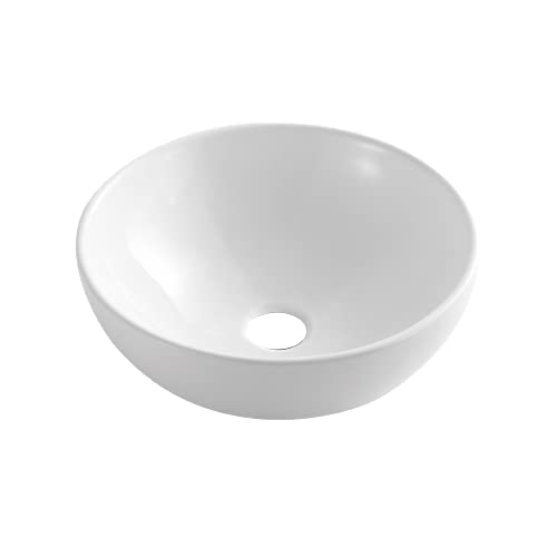 VBChome Waschbecken 39,5 cm Keramik Weiß Oval Waschtisch Handwaschbecken Aufsatzwaschbecken Waschschale Gäste WC von VBChome