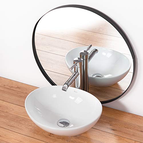 VBChome Waschbecken 40 x 33 klein Keramik Oval Waschtisch Handwaschbecken AUFSATZWASCHBECKEN WASCHSCHALE GÄSTE WC von VBChome