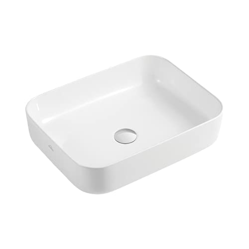 VBChome Waschbecken 51 x 40 cm Keramik Weiß Oval Waschtisch Handwaschbecken Aufsatzwaschbecken Waschschale Gäste WC von VBChome