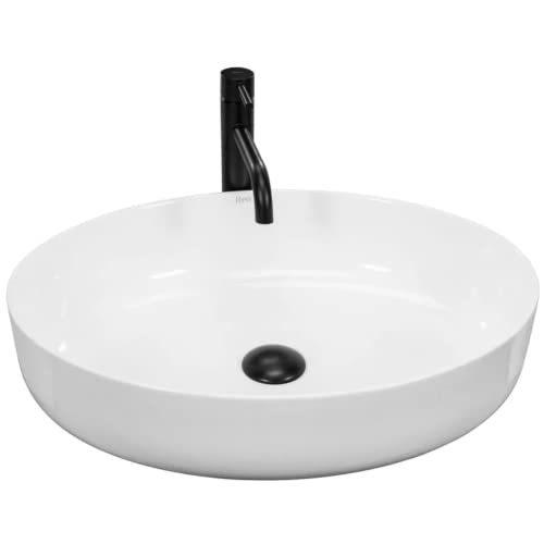 VBChome Waschbecken 55 x 42 x 14 Keramik Weiß Oval Waschtisch Handwaschbecken Aufsatzwaschbecken Waschschale Gäste WC von VBChome