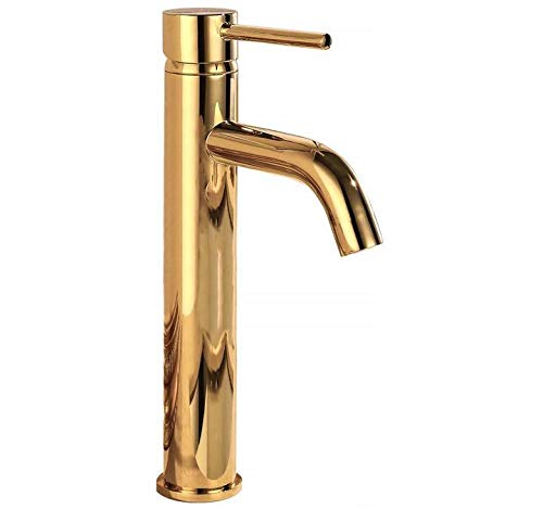 VBChome Waschbecken Armatur hoch Gold Bad Wasserhahn Waschtisch Badarmatur Waschbeckenamatur Waschtischmischer Waschtischarmatur von VBChome