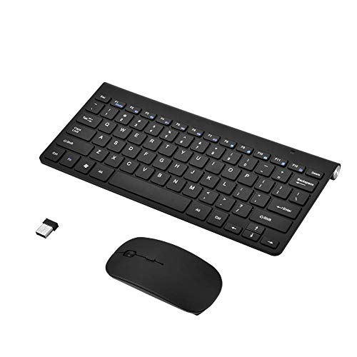 2,4-GHz-Kit für drahtlose Tastatur und Maus, Scherenschalter-Tastatur 12 Multimedia-Tasten Viel Spaß beim Tippen und Klicken(Schwarz) von VBESTLIFE