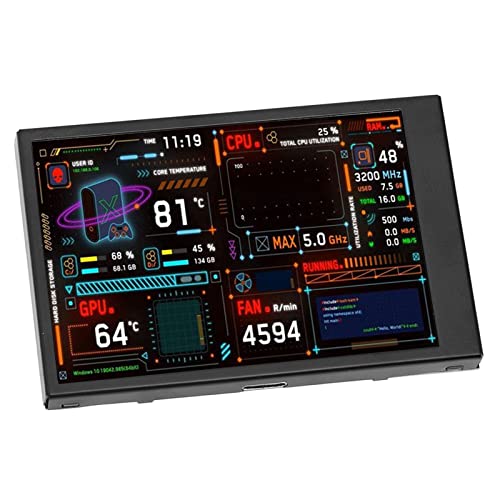 3,5-Zoll-IPS-PC-Temperaturmonitor, IPS-USB-Bildschirm, PC-Sensorpanel-Display, Zwei USB-Anschlüsse, Visueller Themeneditor, CPU-Datenmonitor, Sekundärer PC-Bildschirm für von VBESTLIFE