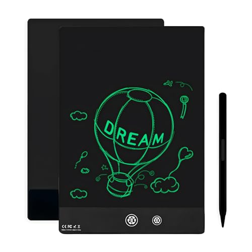 9,5-Zoll-LCD-Dual-Screen-Zeichnungs-Doodle-Board, Geringes Gewicht für Arbeit und Unterricht, Notizzettel, Elektronisches Zeichen-Schreibbrett mit Großem Schreibraum (Black) von VBESTLIFE