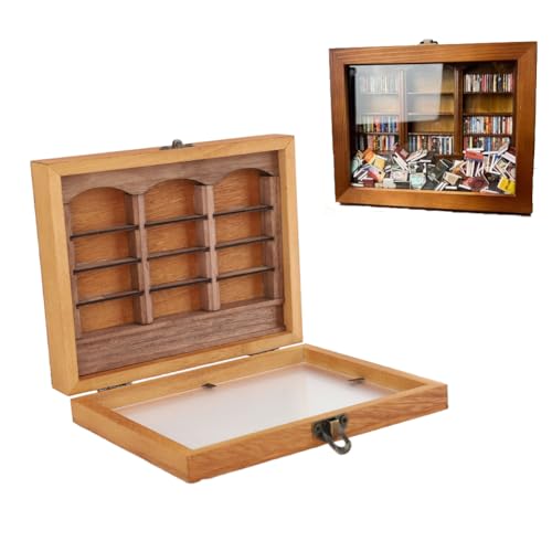 Angst-Bücherregal-Ornament, Schüttelndes Bücherregal-Spielzeug, Miniatur-Buchbibliothek-Vitrine für Wohnzimmer-Schreibtisch-Ornament (Bücherregal + Minibücher) von VBESTLIFE