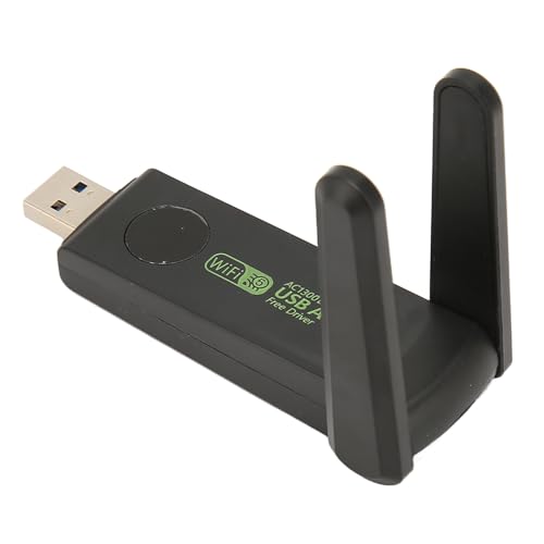 Drahtloser Netzwerkkartenadapter, 1300 Mbit/s 2,4 G 5 G Dualband 1300 Mbit/s USB 3.0-WLAN-Adapter, Dual-Antenne mit Hoher Verstärkung, Kühlkörperdesign, fürXP/7/8/8.1/10 von VBESTLIFE