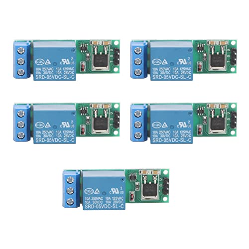 VBESTLIFE 1-Kanal-selbstsperrendes Relais, 5-teiliges 1-Kanal-Relaismodul-Board-Shield mit Bistabilem Trigger, Low-Pulse-Trigger, Kompatibler Entwicklungsboard-Trigger von VBESTLIFE