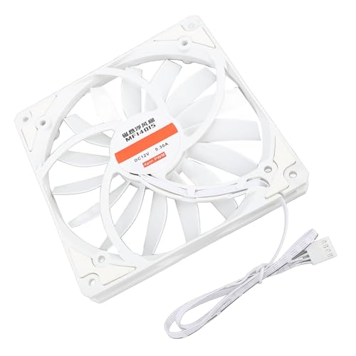 140 Mm, Leiser PWM-Gehäuselüfter mit MFDB-Lager, Dynamischer Geschwindigkeitsbereich, Hoher Luftstrom und Hoher Druck, für Computergehäuse (WHITE) von VBESTLIFE