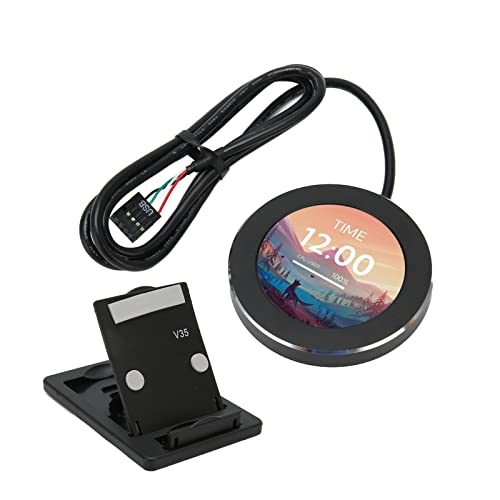 VBESTLIFE 2,1-Zoll-Computertemperaturmonitor, CPU-Kühler-LCD-Display für Wasserkühlungssysteme, Stufenlose Dimmung Runder PC-Sensorpanel-Unterstützung für Aida64 VBESTLIFE 2,1-Zoll-Computertemperaturmonitor, CPU-Kühler-LCD-Display für Wasserkühlungssysteme, Stufenlose Dimmung Runder PC-Sensorpanel-Unterstützung für Aida64 von VBESTLIFE