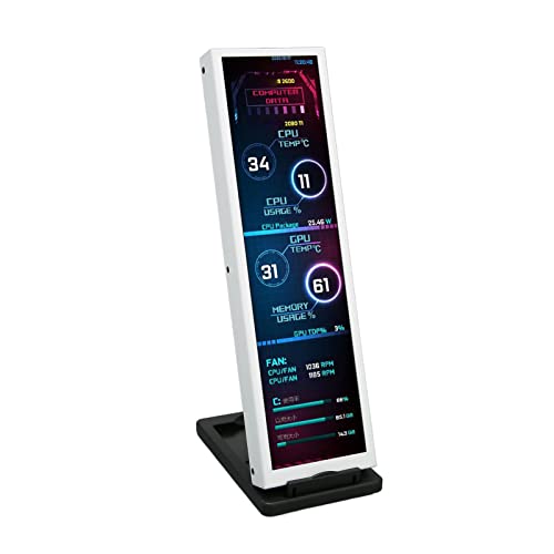 VBESTLIFE 8,8-Zoll-IPS-Computer-Temperaturmonitor, Theme-Editor, Multifunktions-CPU-Datenmonitor mit USB, Gehäuse aus Aluminiumlegierung, für RasPi und Win-System von VBESTLIFE