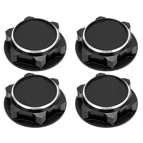 VBESTLIFE Aluminiumlegierung 4 STÜCKE Leichte Sechskant-Radmuttern, 17 Mm Staubdichte Sechskantmutter RC-Zubehör für 1/8 RC E-Revo-Auto(Schwarz) von VBESTLIFE