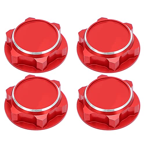 VBESTLIFE Aluminiumlegierung 4 STÜCKE Leichte Sechskant-Radmuttern, 17 Mm Staubdichte Sechskantmutter RC-Zubehör für 1/8 RC E-Revo-Auto(rot) von VBESTLIFE