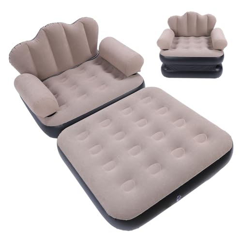 VBESTLIFE Aufblasbarer Stuhl, Luftcouch, Faltbare Camping-Luftmatratze, Aufblasbares Schlafsofa mit Rückenlehne, 198 X 70 cm, Kaffeefarbe von VBESTLIFE