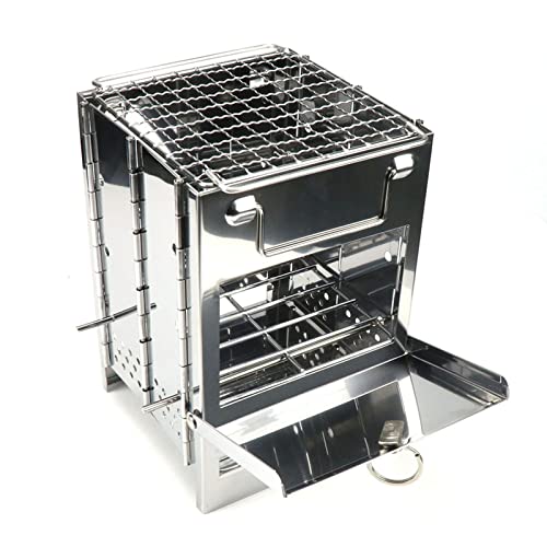 VBESTLIFE BBQ-Grill, Höhenverstellbarer Edelstahl-Quadrat-Klappgrill Holzkohlegrill für das Kochen Im Freien, Camping-Picknicks von VBESTLIFE