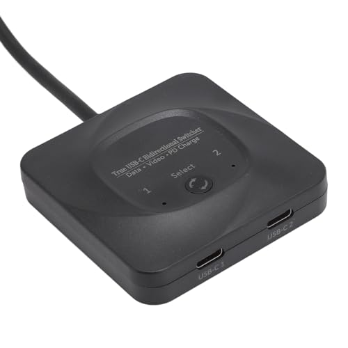 VBESTLIFE Bidirektionaler USB-C-Umschalter, 1080P 60 Hz Bidirektionaler USB-C-Umschalter für 2 Computer, 10 Gbit/s Datenübertragung, PD100W-Aufladung, USB-C-Kabel Im Lieferumfang Enthalten von VBESTLIFE