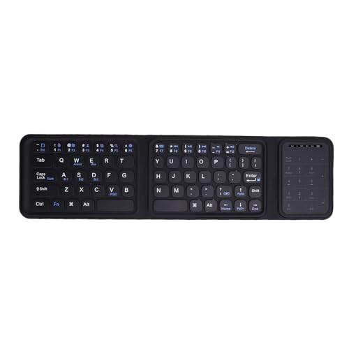 VBESTLIFE Bluetooth 5.0 -Faltbare Tastatur mit Touchpad, Nummernpolster und Scherenschalter, Dreifachfalt -Design -PU -Abdeckung, Ruhige Tippen für Reisebüroshaus VBESTLIFE Bluetooth 5.0 -Faltbare Tastatur mit Touchpad, Nummernpolster und Scherenschalter, Dreifachfalt -Design -PU -Abdeckung, Ruhige Tippen für Reisebüroshaus von VBESTLIFE