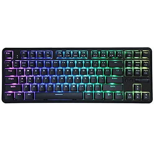 VBESTLIFE Bunte Mechanische RGB-Tastatur, Bluetooth/USB-Kabel Zwei-Modi-Verbindung für Gaming Working Office Home(schwarz) von VBESTLIFE