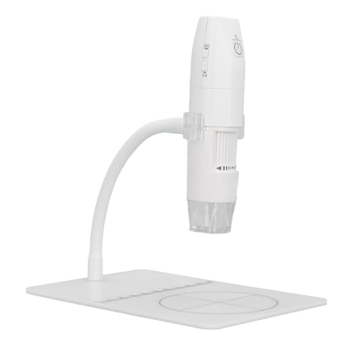 Digitales Mikroskop, 50- Bis 1000-fache Vergrößerung, Tragbare WiFi-Handmikroskope mit Verstellbarem Ständer, HD-USB-Mikroskopkamera, Kompatibel mit PC-Telefonen (White) von VBESTLIFE