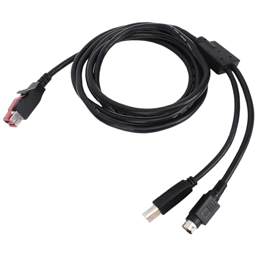 VBESTLIFE Druckerkabel, 1,8 M 2 in 1 Drucker -Scannerkabel USB -USB -B -Mann und 3 -polige DIN -Männliches Kabel Zum Stabilen Barcode -Scan für Büro, Lagerhaus von VBESTLIFE