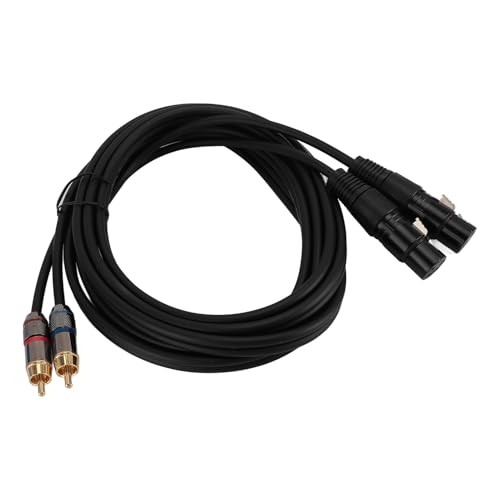 VBESTLIFE Dual-XLR-auf-Kabel, 9,84 Fuß Dual-XLR-Buchse auf Dual-Stecker-Kabel, 2 XLR-Buchse auf 2 Stecker-HiFi-Audiokabel, für Verstärker-Mixer-Mikrofon von VBESTLIFE