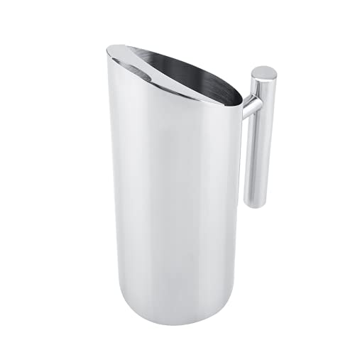 VBESTLIFE Edelstahl Servierkrug, Ice Guard Kalttrinkkrug, Karaffe Wasserkrug, für Home Hotel(1L) von VBESTLIFE