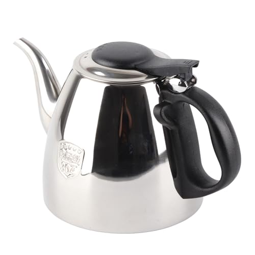 VBESTLIFE Edelstahl Teekanne Kaffeekanne mit Wasserkocher Hitzebeständige Griff für Tee oder Kaffee,1.2L / 1.5L (1.2L) von VBESTLIFE