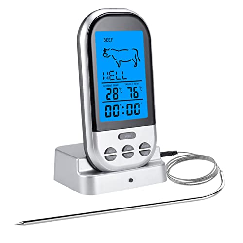 VBESTLIFE Elektrisches Lebensmittel-Fleisch-Thermometer, Küchen-Ofen-Fleisch-Thermometer Instant Read Digital-Thermometer mit Temperatureinstellung & Piepton, für die Küche von VBESTLIFE