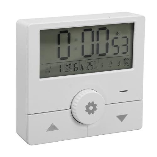 VBESTLIFE Elektronische LED-Uhr, Temperaturwecker mit 3 Alarmen, Modernes Design, für Schlafzimmer, Wohnzimmer (White) von VBESTLIFE