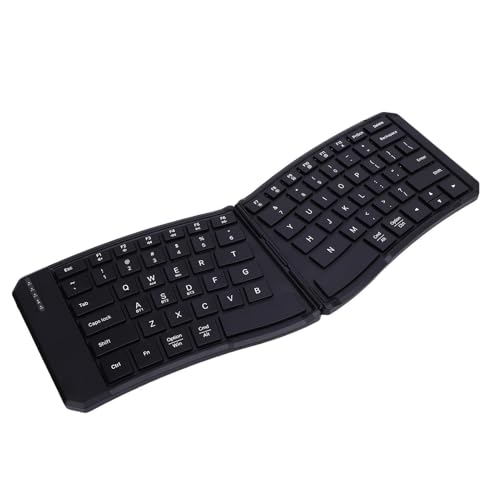 VBESTLIFE Ergonomische Faltbare Tastatur, Geteilte Tragbare Bluetooth -Tastatur für Geschäftsreisen, Ultra -dünne Wiederaufladbare Tastaturen für Tablet -PC -Smartphones von VBESTLIFE