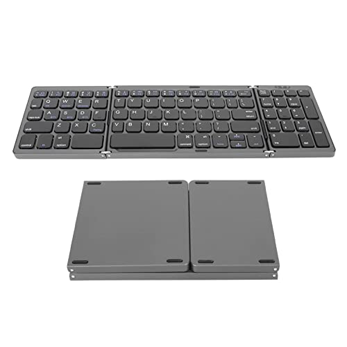 VBESTLIFE Faltbare Bluetooth-Tastatur, Dreifach Faltbare Tragbare Kabellose Tastatur mit Ziffernblock, Reisetastatur Im Taschenformat, Unterstützt Mehrere Geräteverbindungen, für Laptop, von VBESTLIFE