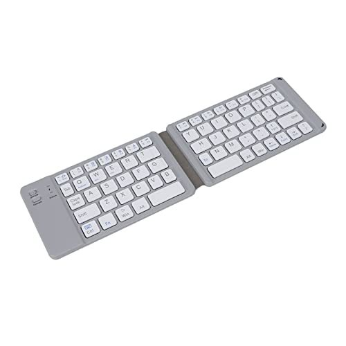 VBESTLIFE Faltbare Tastatur, Wireless BT3.0 Folding Keyboard Wide Compatibility Wireless Keyboard für IOS, für Android und für Win für Reisen und Geschäftsreisen(grau) von VBESTLIFE