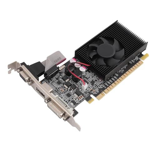 VBESTLIFE GT710 Grafikkarte, 2 GB DDR3 64BIT 1200 MHz Frequenz Desktop-Grafikkarte, Unterstützt HDMI, DVI, VGA, PCIe 2.0 16X-Steckplatz, für Büro-PC-Heimwerker von VBESTLIFE