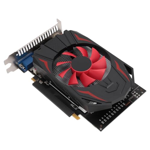VBESTLIFE GTX1050-Grafikkarte, 2 GB DDR5 128 Bit 928 MHz, 5000 MHz Frequenz, Einzellüfter-Gaming-Grafikkarte, Unterstützt HDMI, DVI, VGA-Anschlüsse, für Heimwerker-Computer von VBESTLIFE