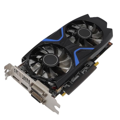 VBESTLIFE GTX1050TI 4GB Graphics Card, GDDR5 128 BIT GPU PCIE 3.0 16x Gaming-Grafikkarte, 2 Fans Cooling Gaming Card mit HDMI DVI-D DP-Ports von VBESTLIFE