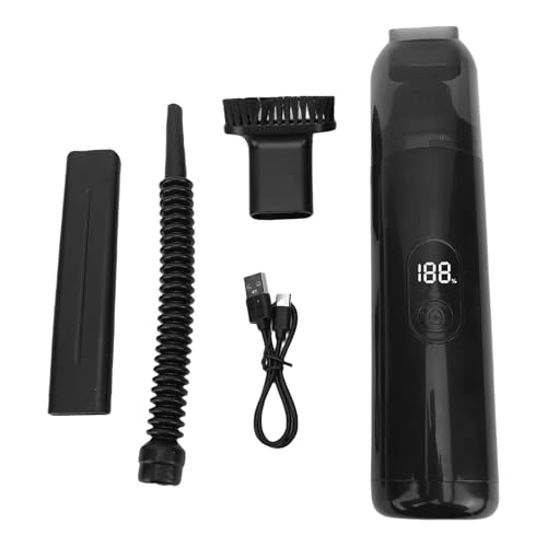 VBESTLIFE Handheld-Auto-Staubsauger Kordless 9-10 KPa Blase und Sauganwendung mit 3 Anhang Typ-C-Ladung, Geeignet für Autoshäuser-Tierbüro (schwarz) von VBESTLIFE