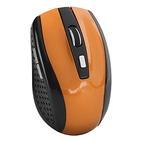 VBESTLIFE Kabellose Maus, 2,4 G, Ergonomische Optische Maus für Laptop, PC, Computer, Notebook, 6 Tasten, 1600 DPI, 3 Einstellbare Geschwindigkeit (orange) von VBESTLIFE