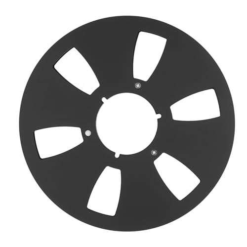 Leere Tonbandspule, 1/4 10,5 Zoll Universal Open Reel Tonband-Leerspule, 6-Loch-Design, Spulen-zu-Spule-Bandspulen-Ersatz für Tonbandgerät (Black) von VBESTLIFE