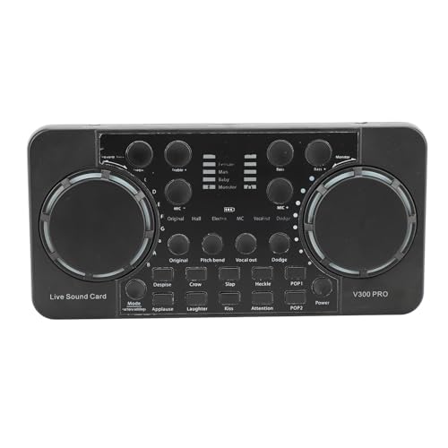 VBESTLIFE Live-Soundkarten-Audio-Mixer, Podcast-Audio-Interface mit DJ-Mixer-Effekten, für Karaoke für YouTube Live-Streaming Record Gaming von VBESTLIFE