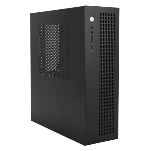 VBESTLIFE MATX ITX Kleines PC-Gehäuse, USB2.0-Schnittstelle, Dual-Lüfter, Unterstützt SSD-Festplatte, Computergehäuse mit Stahlplatte, Kompaktes Design für Spiele von VBESTLIFE