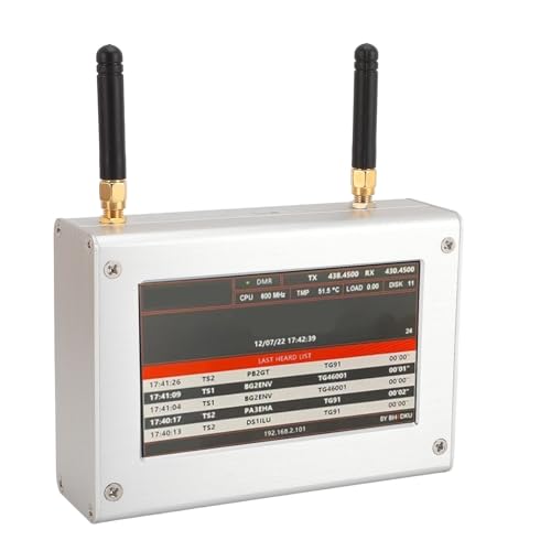 VBESTLIFE MMDVM Duplex-Hotspot-Karte, Digitales Multi-Modem-Sprachmodem, Unterstützt C4FM DMR DSTAR P25 mit Aluminiumgehäuse und 4,3-Zoll-Farbdisplay, Integrierter 8G-Speicher von VBESTLIFE