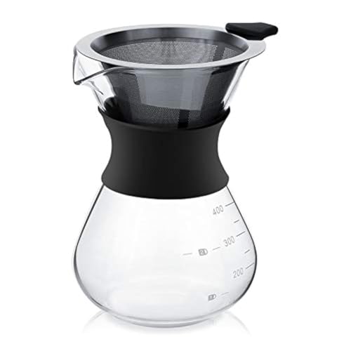VBESTLIFE Manuelle Hand Tropf Kaffeemaschine Glastopf mit Edelstahlfilter von VBESTLIFE