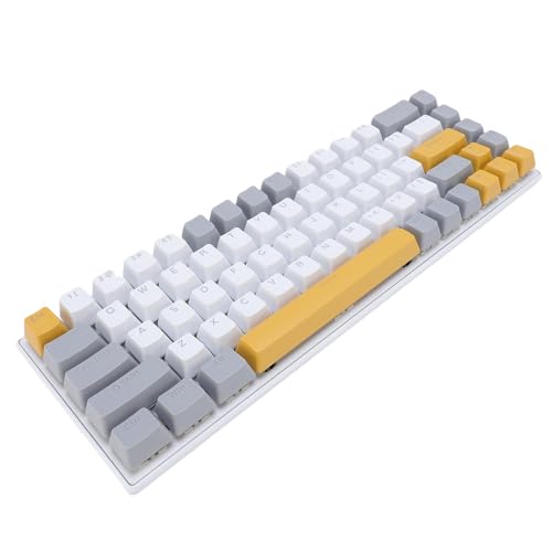 VBESTLIFE Mechanische Gaming -Tastatur, 60% 68 Tasten Kabel -RGB mit Blauem Schalter und 3 Farb -Tastaturkaps für PC -Laptop -Spiele und -Tipulierung (Gelb Grau Weiß) von VBESTLIFE