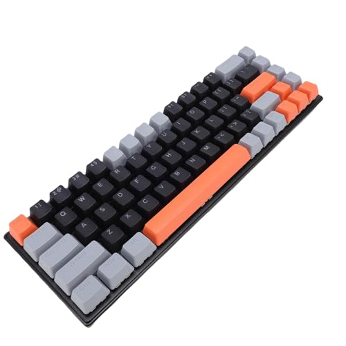 VBESTLIFE Mechanische Gaming -Tastatur, 60% 68 Tasten Kabel -RGB mit Blauem Schalter und 3 Farb -Tastaturkaps für PC -Laptop -Spiele und -Tipulierung (Orange grau schwarz) von VBESTLIFE