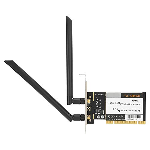 VBESTLIFE PCI-Desktop-Adapter, TX-AR9WS-Netzwerkkarte, Wireless-Karte, 300 Mbit/s 802.11b/g/n Wireless-WLAN-Netzwerkkarte, 2 Antennen AR9223 von VBESTLIFE