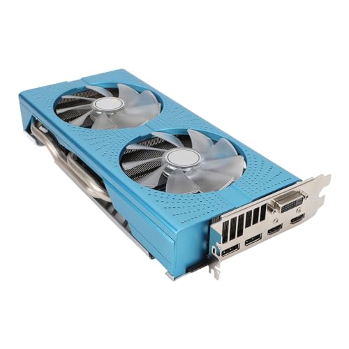 VBESTLIFE RX590 8 GB Graphics Card, GDDR5 256bit GPU, 2 Cooling-Lüfter PCIE3.0 X16 Gaming-Grafikkarte, Desktop-PC-Grafikkarte mit 2 HDMI, 2 DP, 1 DVI-D-Anschlüssen von VBESTLIFE