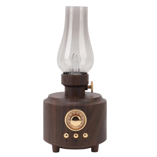 VBESTLIFE Retro-Form, Multifunktionaler -Lautsprecher, Vintage-Tischlampe mit Mehreren Eingängen, Kraftvoller Sound für Schlafzimmer, Bar (Holzmaserung) von VBESTLIFE