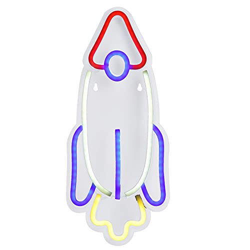 VBESTLIFE Rocket LED Neon, USB-betriebene Raketen-Dekolampe Vier Farben Dekolampe für Schlafzimmer, Kinderzimmer, Bar, Party, Weihnachten von VBESTLIFE