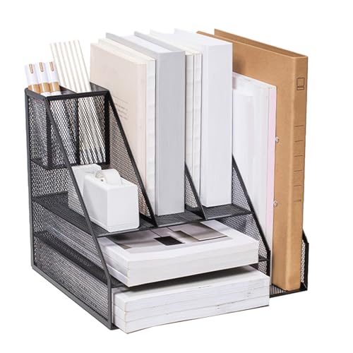 VBESTLIFE Schreibtisch Organizer, Datei Organizer für Schreibtisch mit 3 Tabletts, 2 Stifthaltern und Dateiregal, Mesh -Desktop -Organisation für Bürovorräte VBESTLIFE Schreibtisch Organizer, Datei Organizer für Schreibtisch mit 3 Tabletts, 2 Stifthaltern und Dateiregal, Mesh -Desktop -Organisation für Bürovorräte von VBESTLIFE