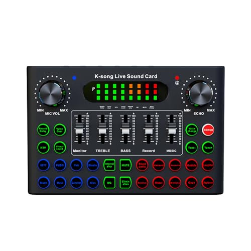 VBESTLIFE Soundmixer, Professioneller Audiomixer, Soundboard, Konsolensystemschnittstelle, Digitale USB-Bluetooth 5.0-Live-Soundkarte, für Stereo-DJ-Studio-Streaming von VBESTLIFE